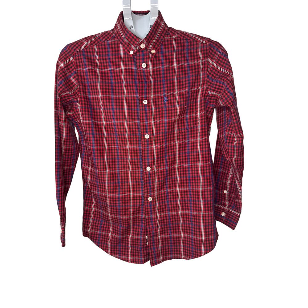Youth Boys Red Plaid Shirt 14/16 Sz‎ Large
